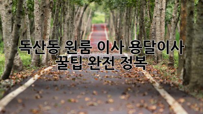 독산동 원룸 이사, 용달이사 꿀팁 완전 정복!