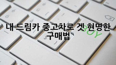 내 드림카, 중고차로 겟⭐ 현명한 구매법